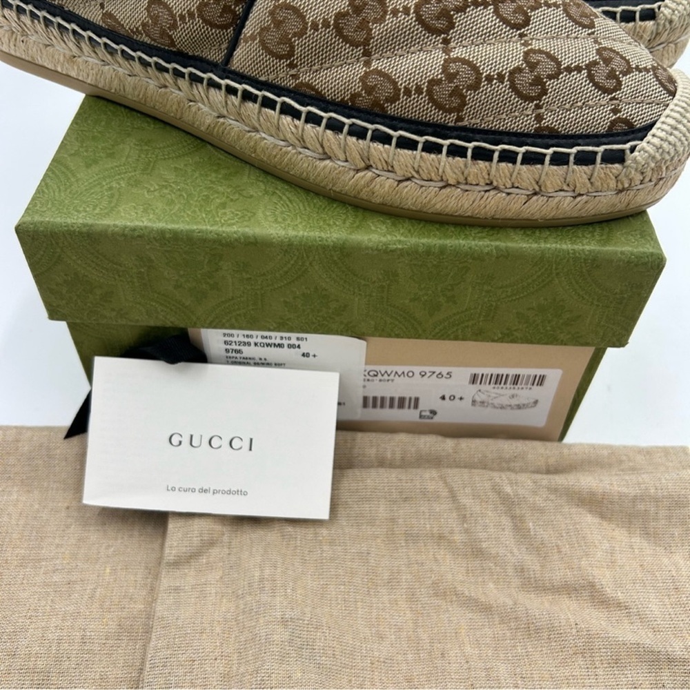 Women’s Gucci, GG supreme canvas espadrilles size 40.5 made in Spain - Picture 9 of 10